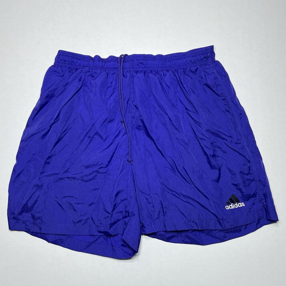 Vintage 1990s Adidas  "Glanz" nylon shiny soccer and running shorts Size Large